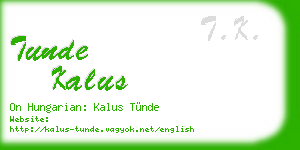 tunde kalus business card